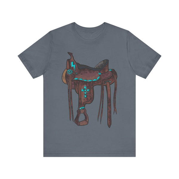 Tooled Western Saddle & Cross Tee Shirt