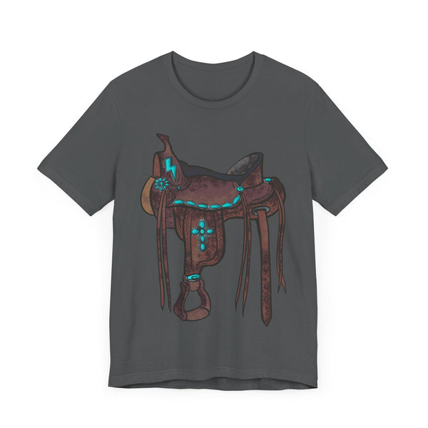 Tooled Western Saddle & Cross Tee Shirt