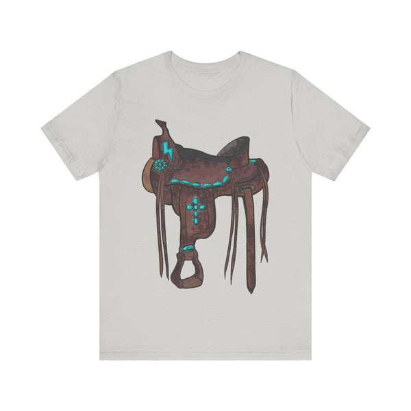 Tooled Western Saddle & Cross Tee Shirt