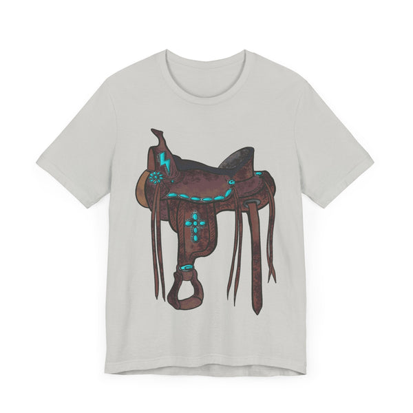 Tooled Western Saddle & Cross Tee Shirt