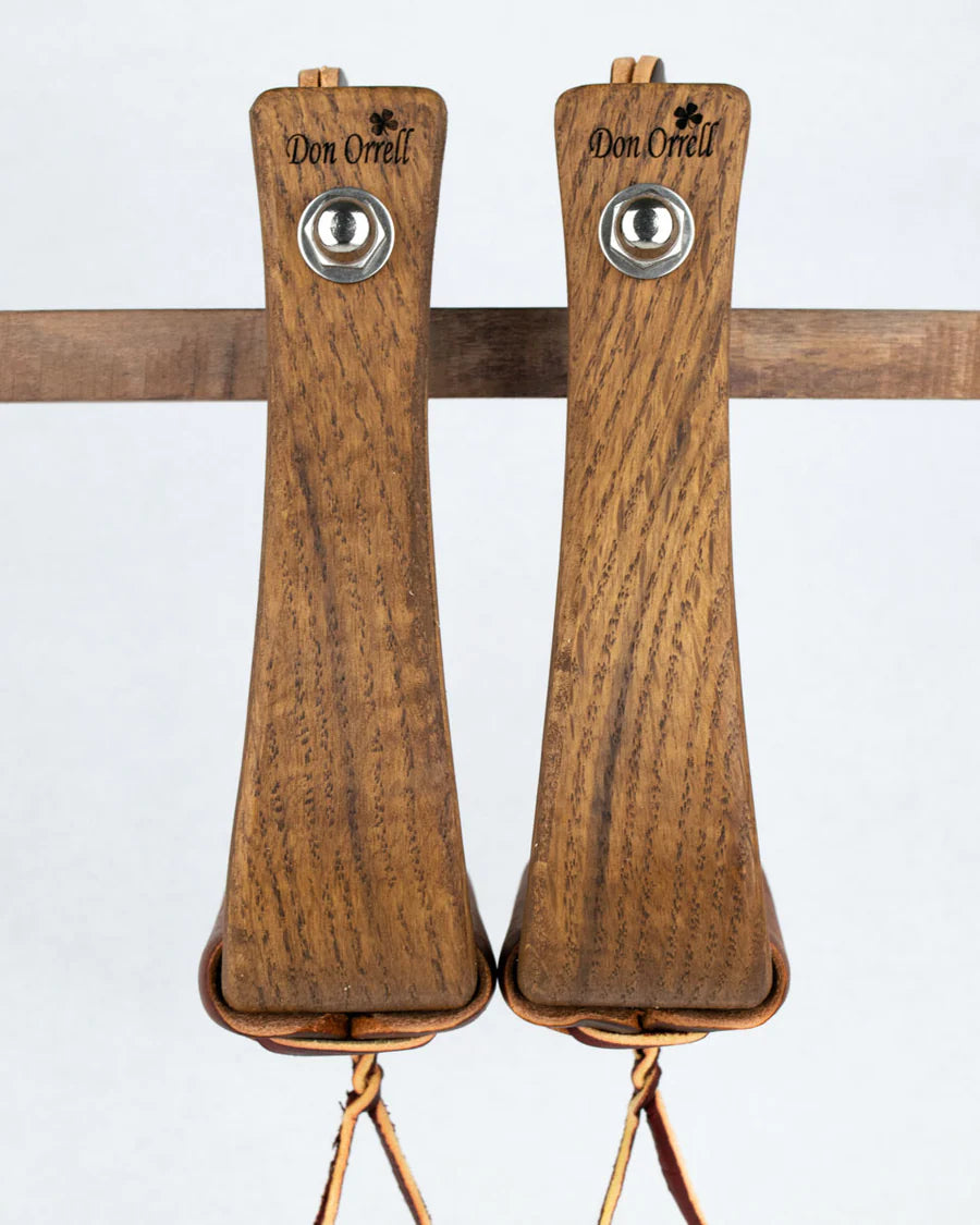 DON ORRELL STIRRUPS TACK Default 2" STAINED OAK RANCHER FLAT BOTTOM STIRRUP