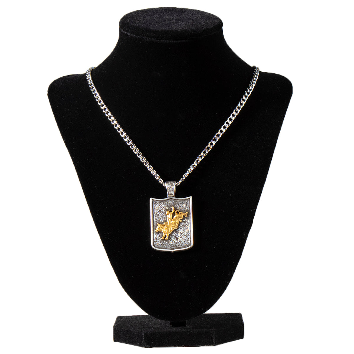 M&F WESTERN PRODUCTS ACCESSORIES Default 24" CHAIN BULLRIDER PENDANT NECKLACE