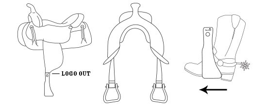 DON ORRELL STIRRUPS TACK Default 3" STAINED OAK RANCHER ANGLED OFFSET STIRRUP