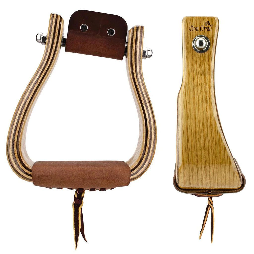 DON ORRELL STIRRUPS TACK Default 3" WHITE OAK ANGLED OFFSET STIRRUP