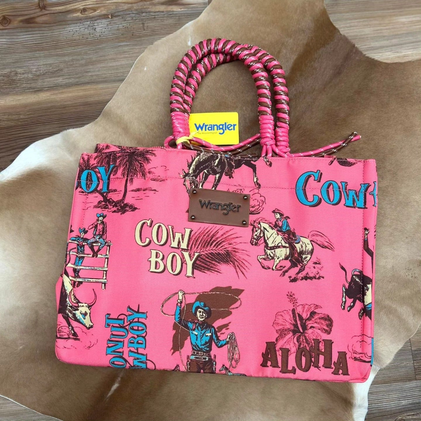 HOT PINK COCONUT COWBOY TOTE BAG