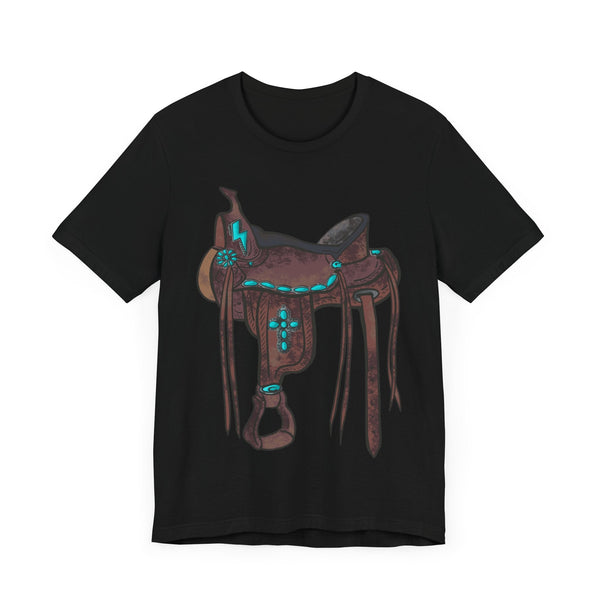 Tooled Western Saddle & Cross Tee Shirt