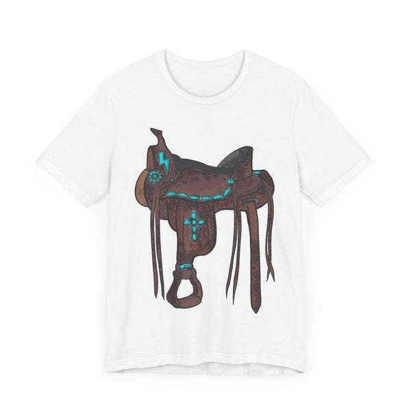 Tooled Western Saddle & Cross Tee Shirt