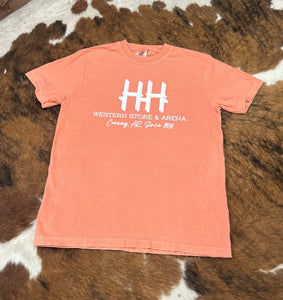 HOBBY HORSE STORE & ARENA TEE PEACH COMFORT COLORS