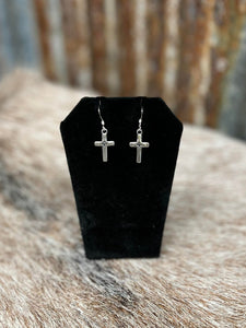 GENUINE SILVER CROSS EARRINGS