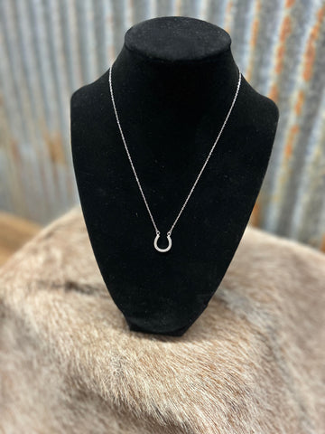 16-18" GENUINE SILVER HORSESHOE NECKLACE