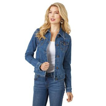 LADIES DARK WASH WRANGLER DENIM JACKET