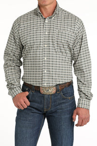 MENS CREAM SOUTHWEST PRINT LONG SLEEVE CINCH SHIRT