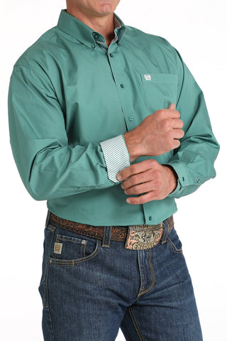 MENS GREEN SOLID CINCH LONG SLEEVE SHIRT