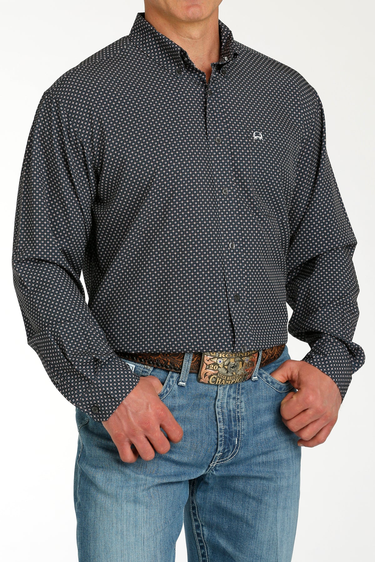 MENS CHROME PRINT ARENAFLEX LONG SLEEVE SHIRT