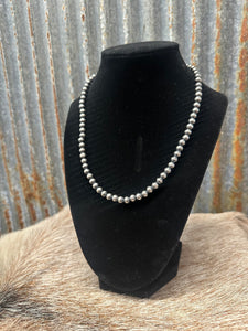 18" 6MM NAVAJO STERLING PEARL NECKLACE