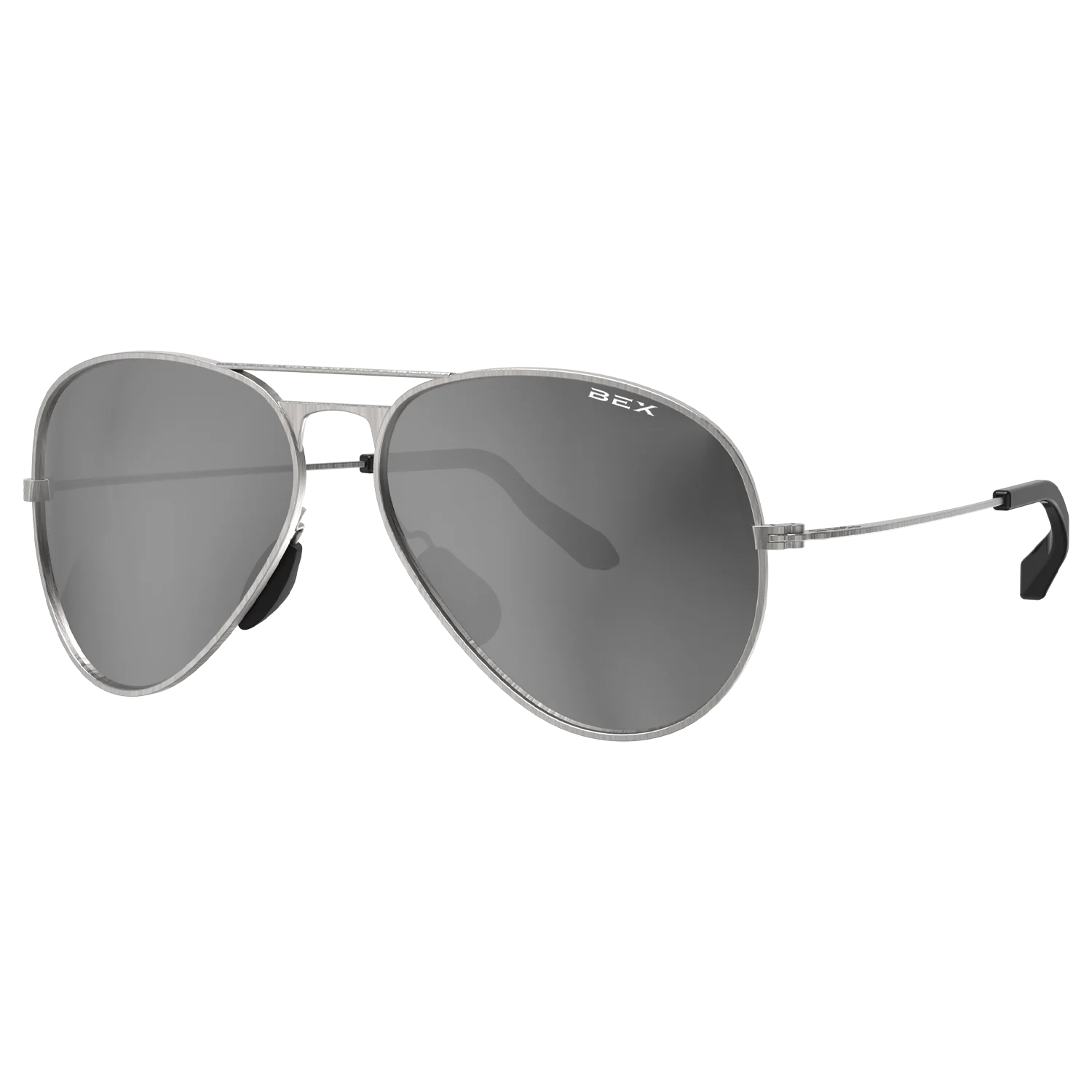 WESLEY BRUSHED SILVER BEX SUNGLASSES