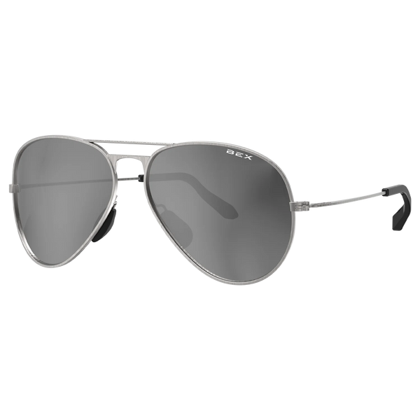 WESLEY BRUSHED SILVER BEX SUNGLASSES