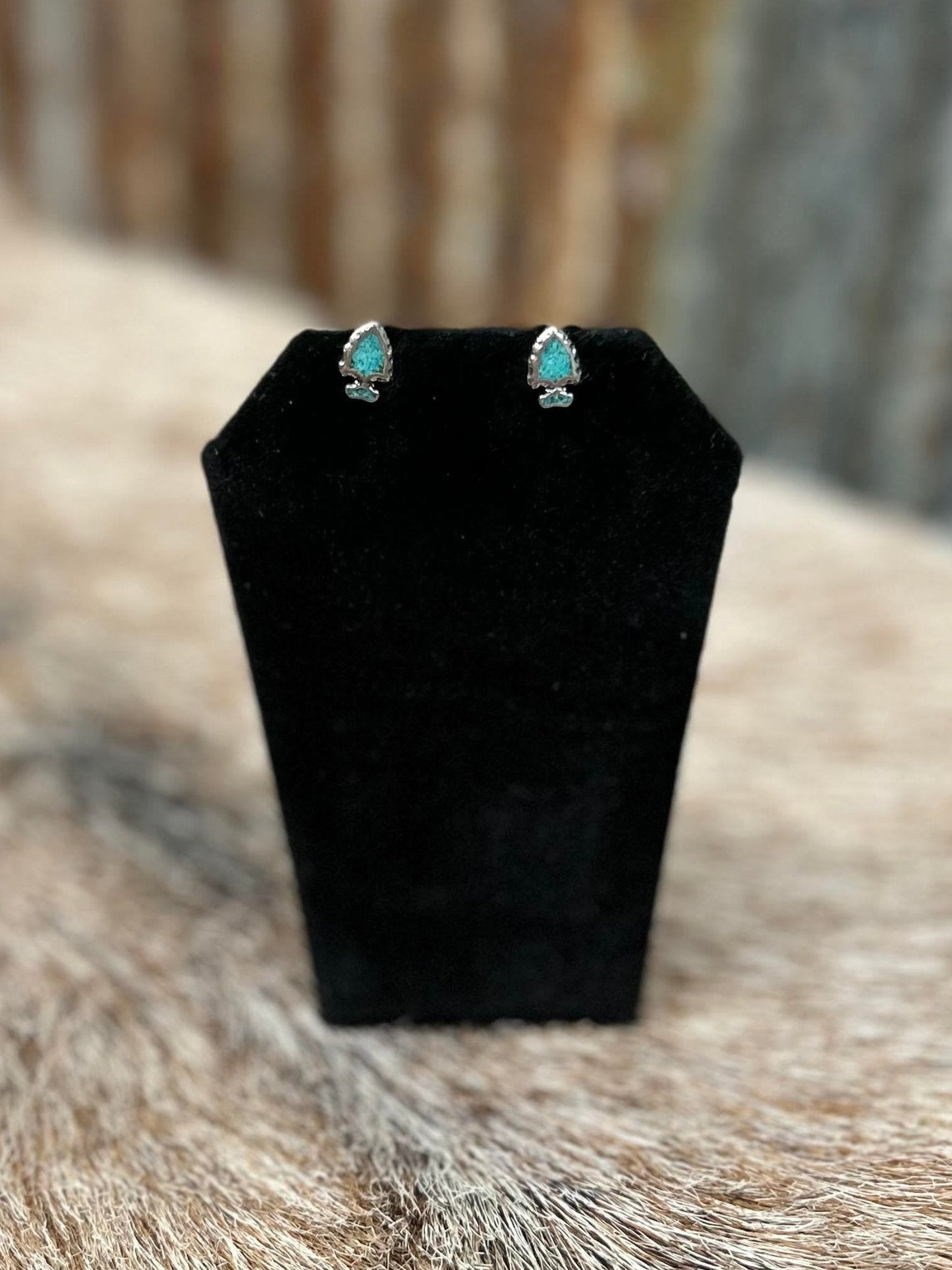 JR'S HOBBY HORSE ACCESSORIES Default GENUINE TURQUOISE & SILVER ARROWHEAD EARRINGS