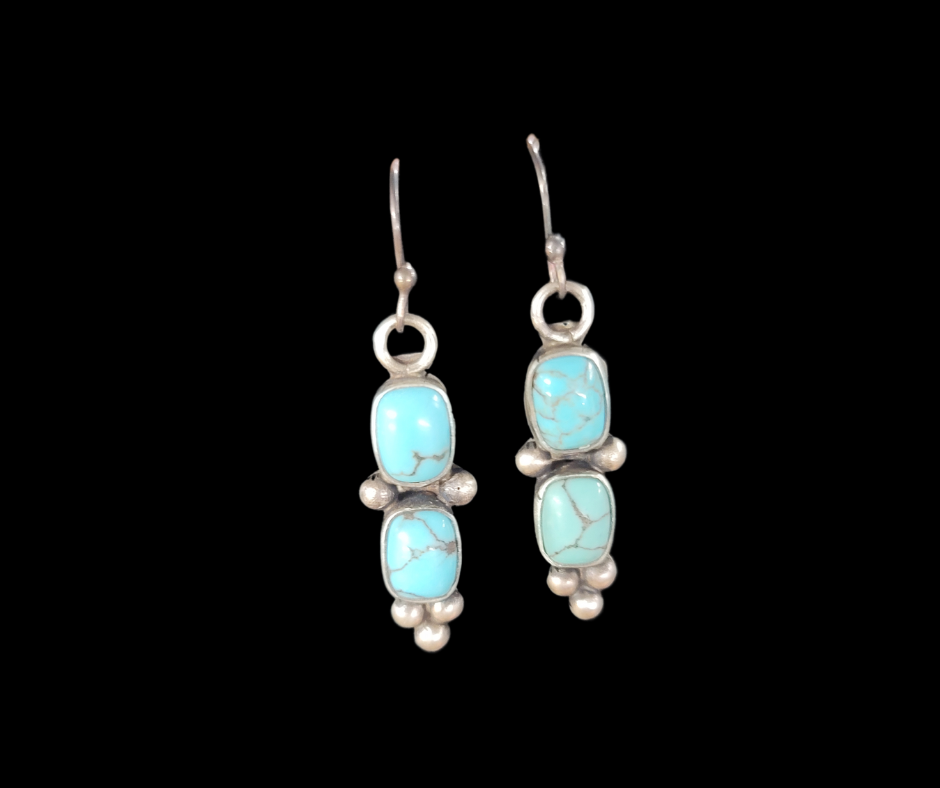 SUNWEST SILVER ACCESSORIES Default LACY GENUINE TURQUOISE & SILVER EARRINGS