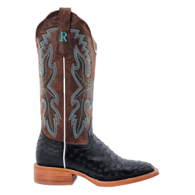 R WATSON BOOTS BOOTS LADIES BLACK FULL QUILL OSTRICH R WATSON BOOTS