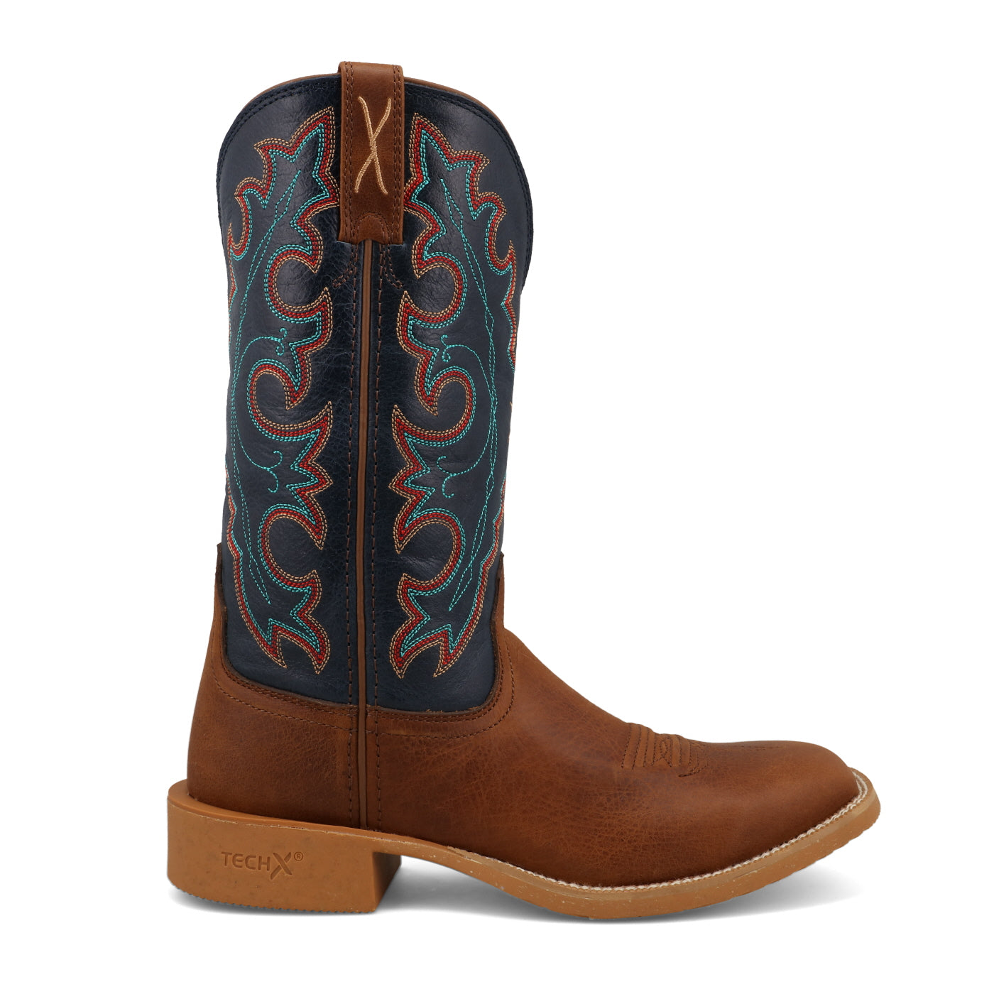 TWISTED X BOOTS BOOTS LADIES ROASTED PECAN & NAVY BLUE SQ TOE BOOT