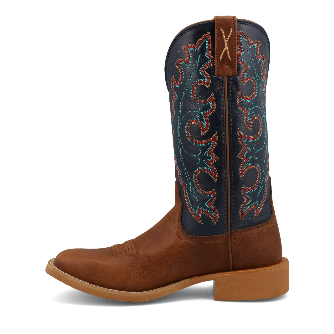 TWISTED X BOOTS BOOTS LADIES ROASTED PECAN & NAVY BLUE SQ TOE BOOT