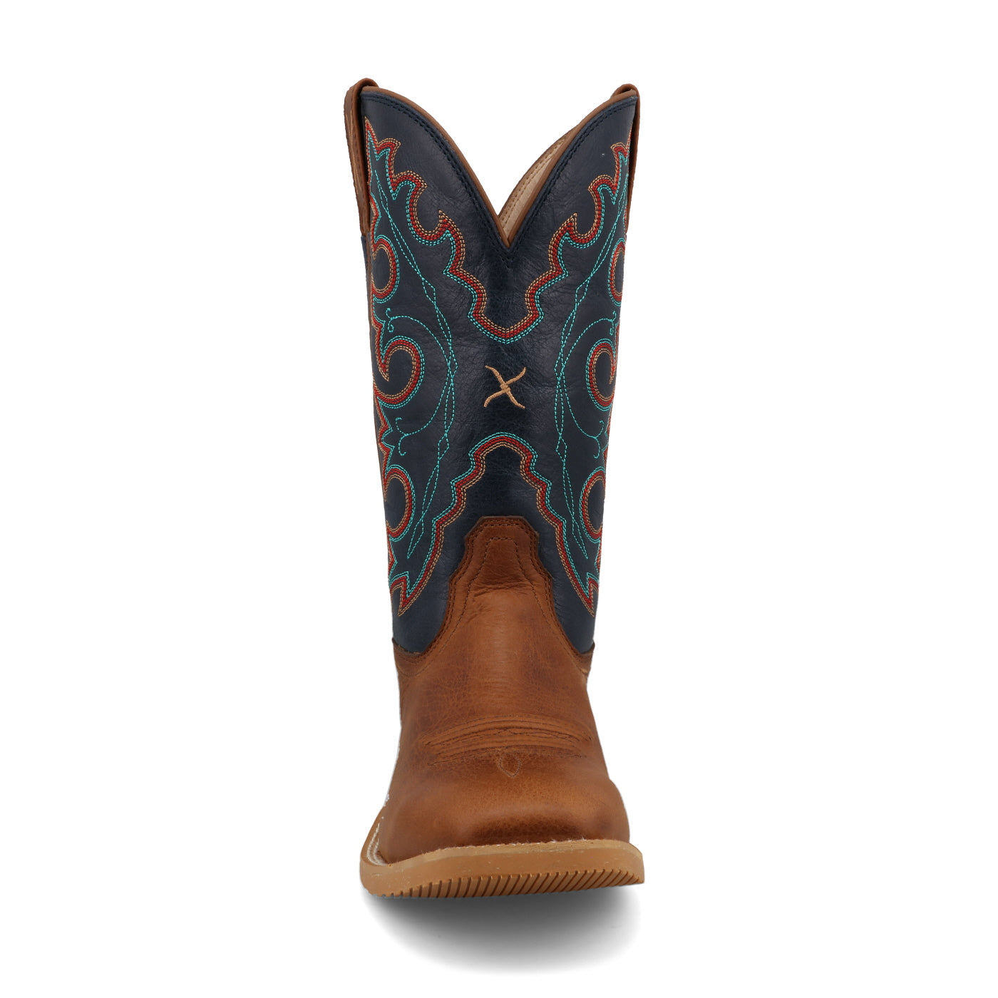 TWISTED X BOOTS BOOTS LADIES ROASTED PECAN & NAVY BLUE SQ TOE BOOT