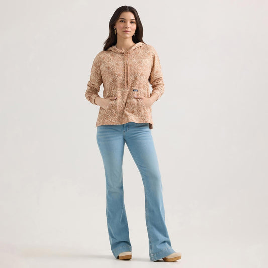 WRANGLER LADIES CLOTHING LADIES TAN WRANGLER RETRO PUNCHY HOODIE