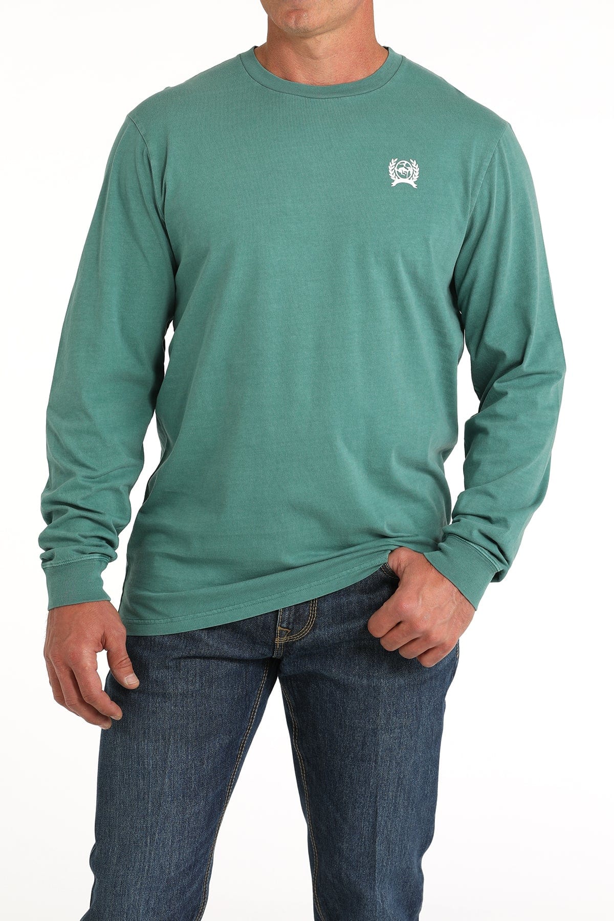 MILLER INTERNATIONAL MENS CLOTHING MENS GREEN CINCH LONG SLEEVE TEE