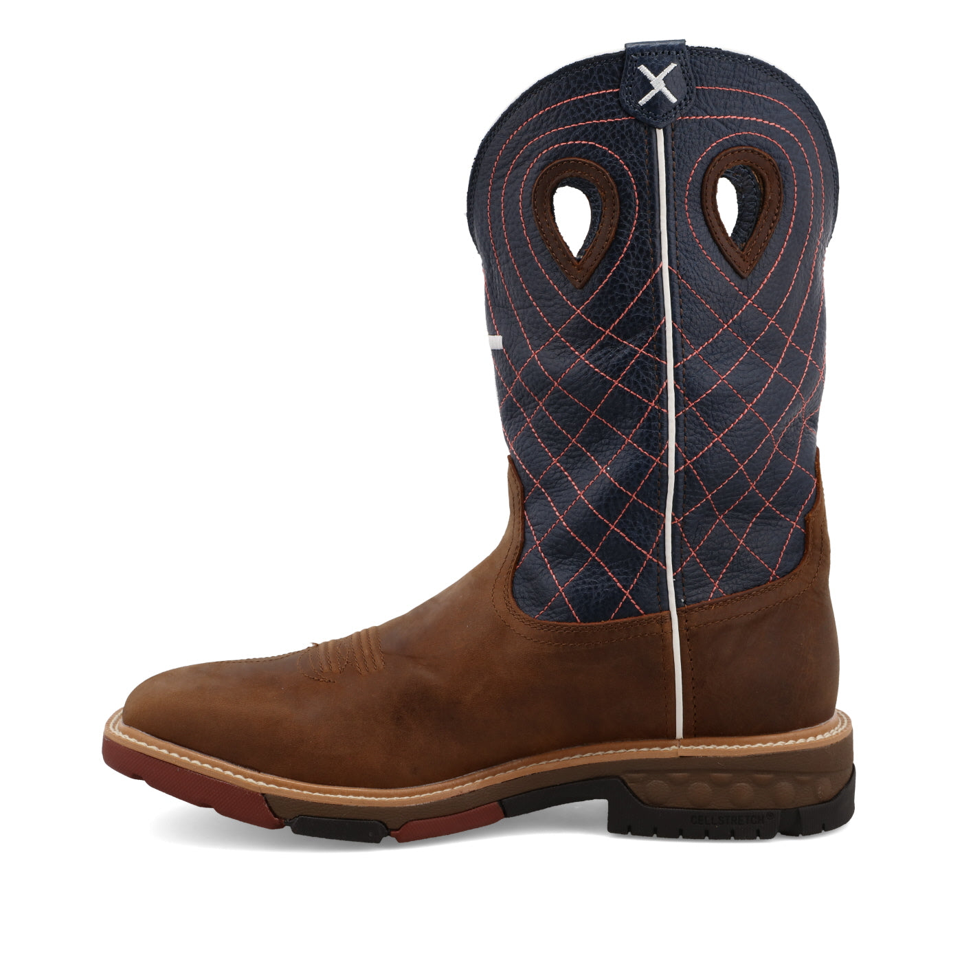 TWISTED X BOOTS BOOTS MENS MOCHA & NAVY WATERPROOF WORK BOOT