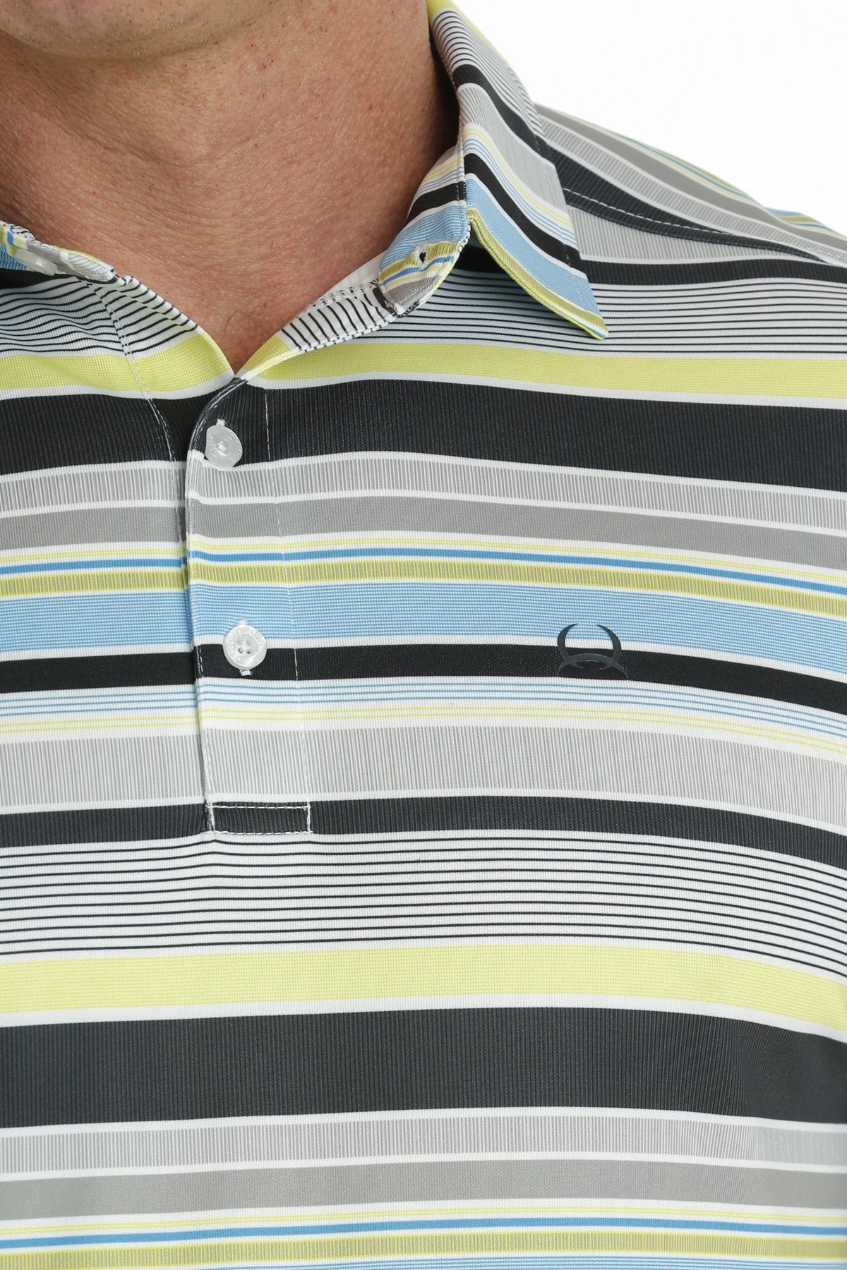 MILLER INTERNATIONAL CLOTHING-MENS MENS MULTI STRIPE ARENAFLEX POLO SHIRT