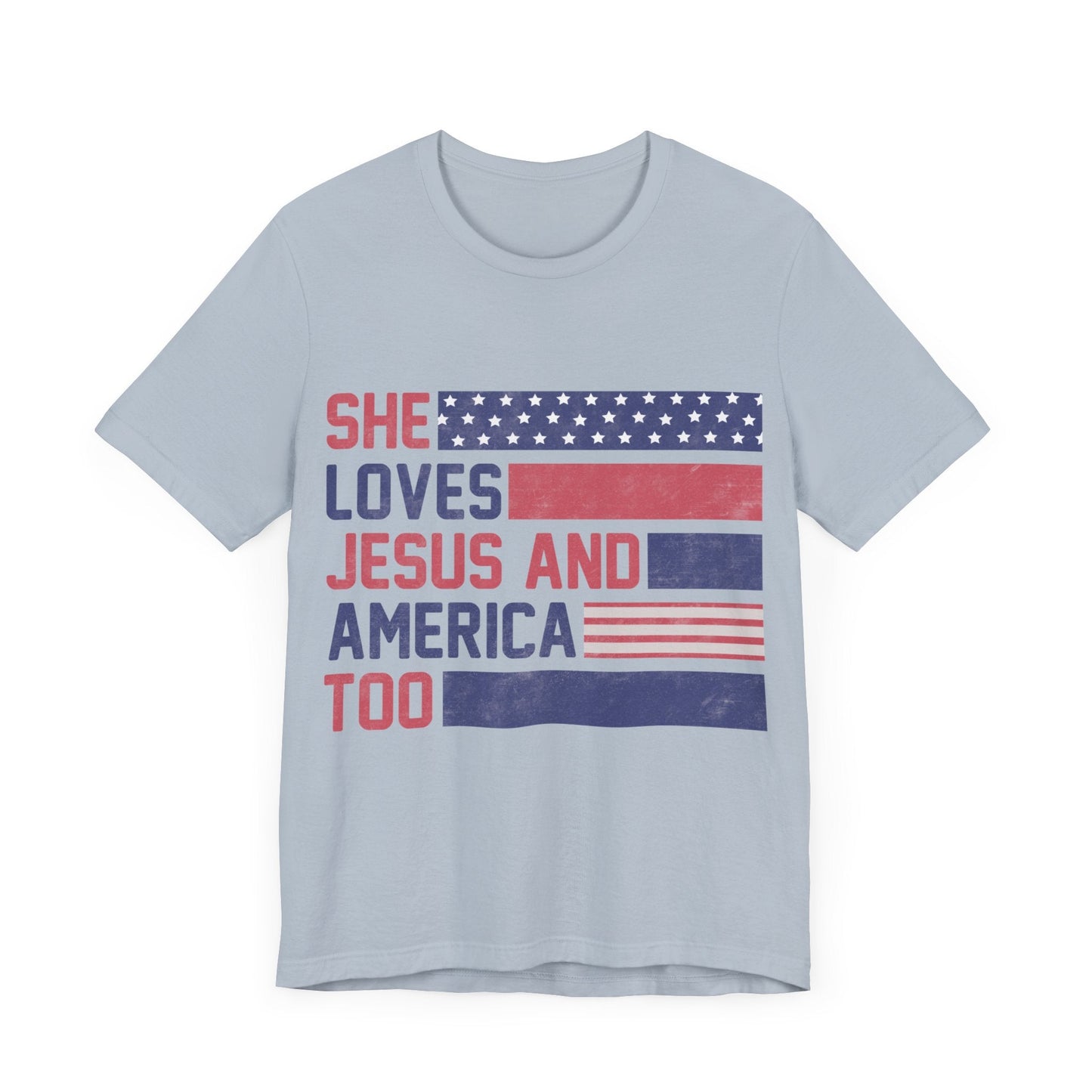 Printify T-Shirt She Loves Jesus & America Too Tee Shirt