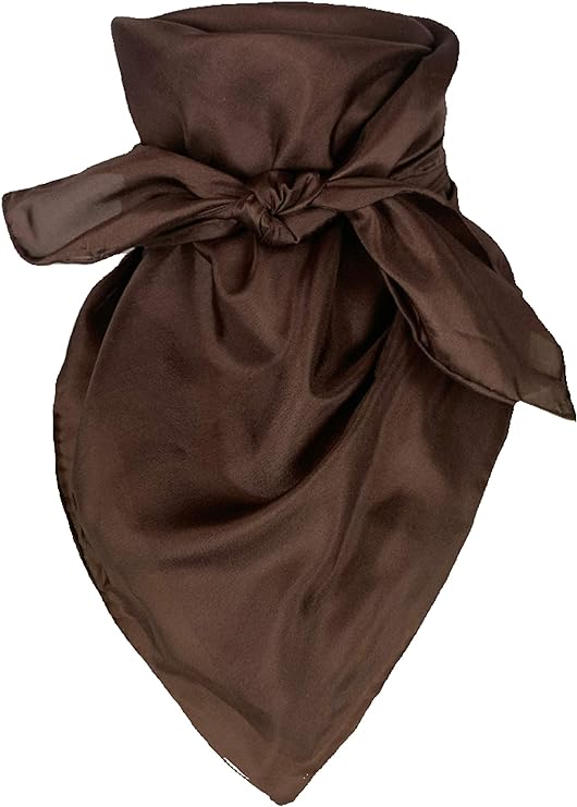 WYOMING TRADERS ACCESSORIES CHOCOLATE SILK WILD RAG - SOLID COLORS