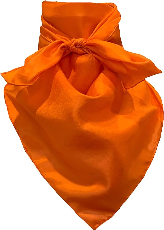 WYOMING TRADERS ACCESSORIES ORANGE SILK WILD RAG - SOLID COLORS