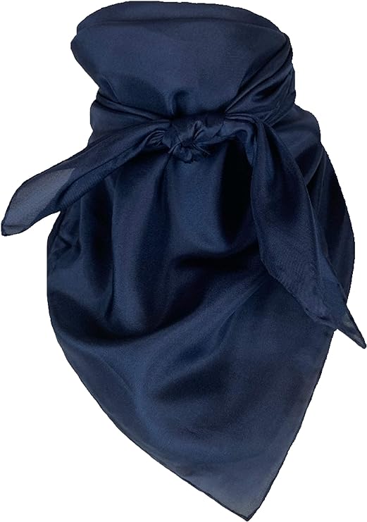 WYOMING TRADERS ACCESSORIES NAVY SILK WILD RAG - SOLID COLORS