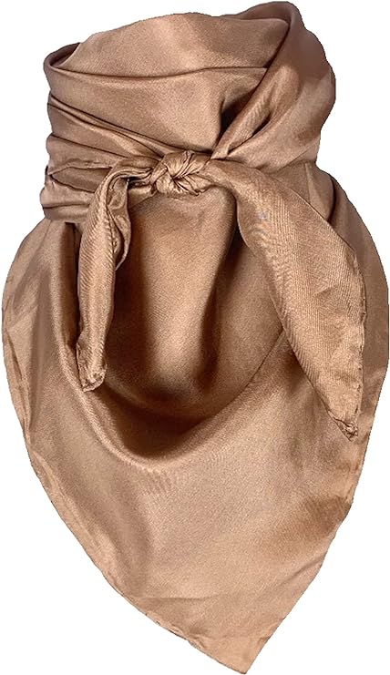 WYOMING TRADERS ACCESSORIES TAN SILK WILD RAG - SOLID COLORS