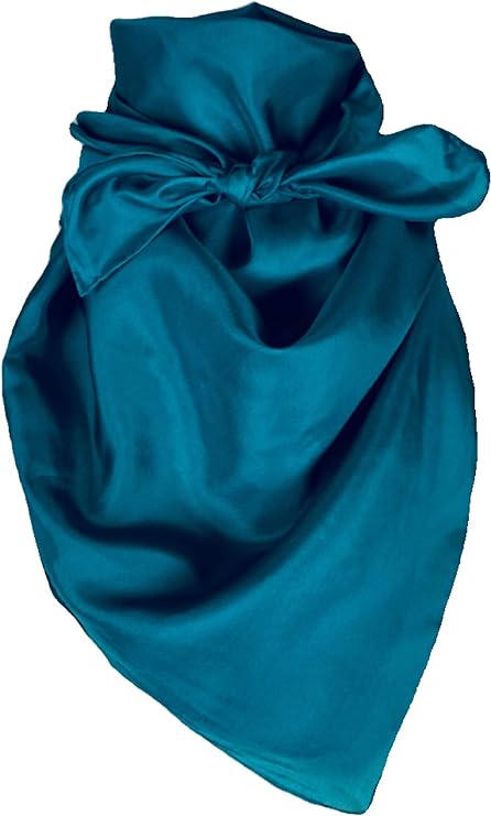 WYOMING TRADERS ACCESSORIES TEAL SILK WILD RAG - SOLID COLORS