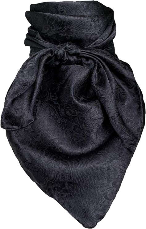 WYOMING TRADERS ACCESSORIES BLACK SILK WILDRAG - JACQUARD