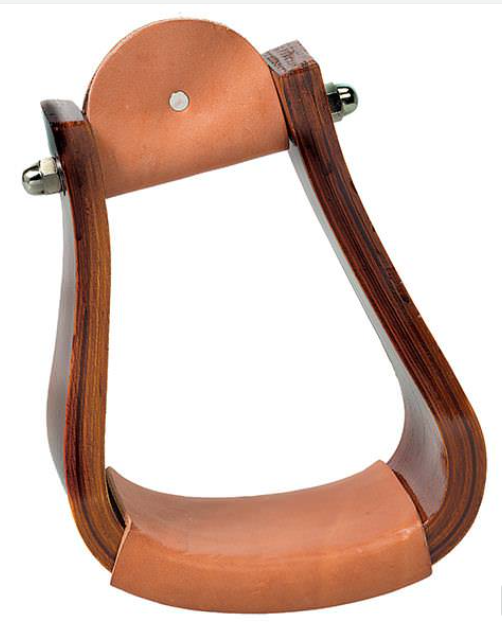 WEAVER LEATHER TACK Default SLOPED WOODEN ROPER STIRRUPS W/ LEATHER BOTTOM