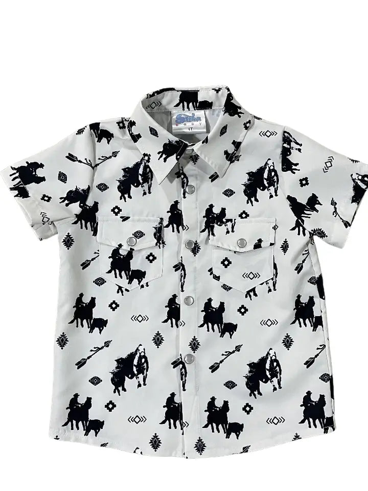 SHEA BABY CLOTHING-BOYS TODDLER TIMEY PEARL SNAP SHIRT