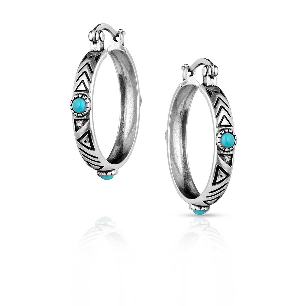 MONTANA SILVERSMITH ACCESSORIES Default Uncovered Beauty Turquoise Hoop Earrings