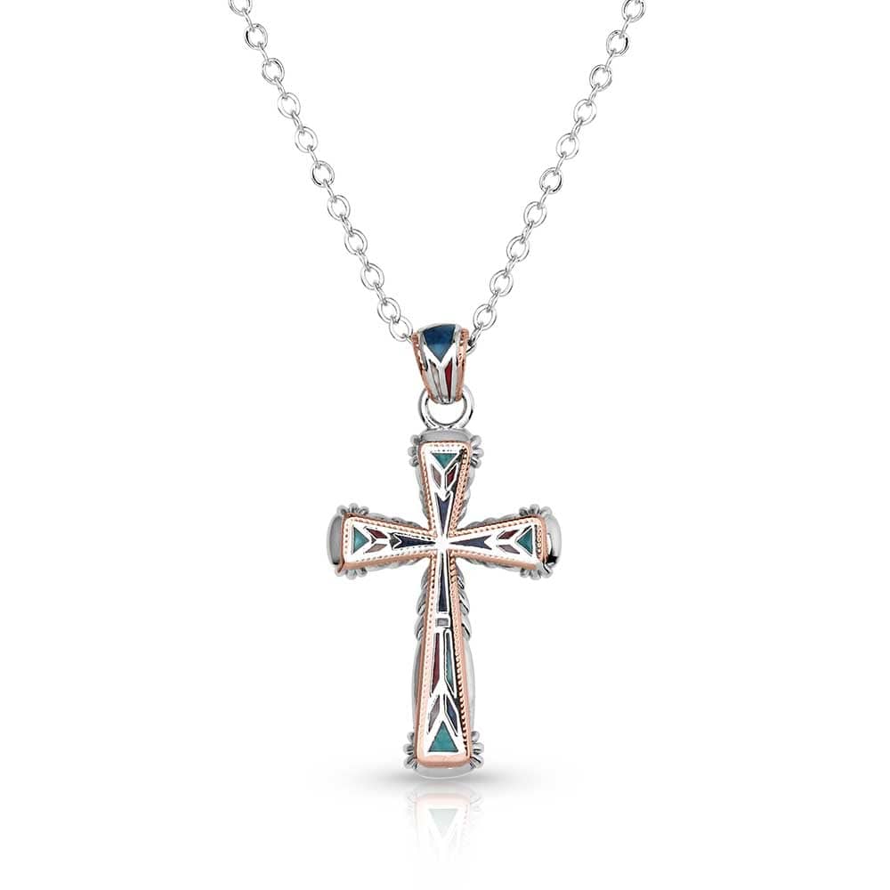 MONTANA SILVERSMITH ACCESSORIES Default Western Mosaic Cross Necklace