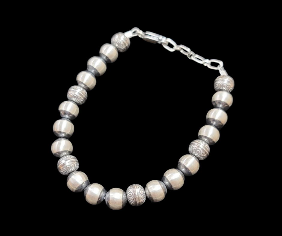 SUNWEST SILVER ACCESSORIES 8mm NAVAJO PEARL BRACELET