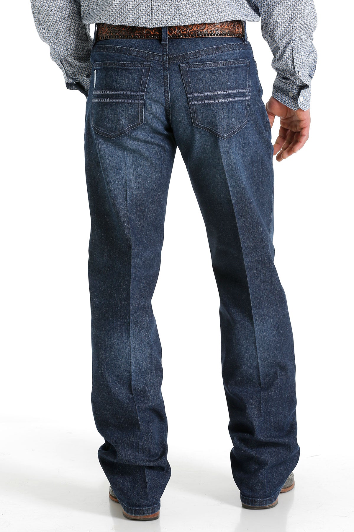 MENS DARK RINSE ARENAFLEX WHITE LABEL JEAN