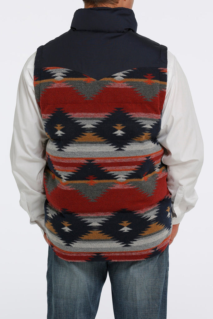 MENS NAVY AZTEC BRUSHED TWILL CINCH VEST – J.R.'s Hobby Horse