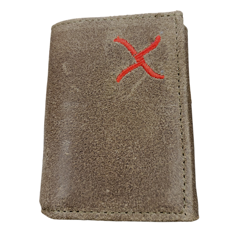 RED/DISTRESSED TX TRI-FOLD WALLET