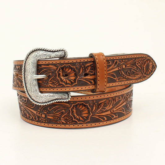 M&F WESTERN PRODUCTS ACCESSORIES ANTIQUE FLORAL TOOL USA LEATHER BELT