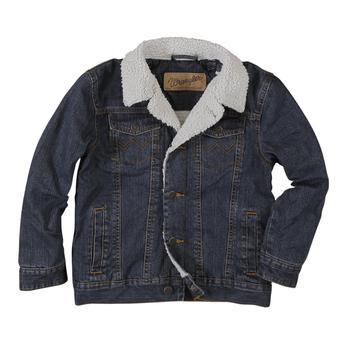 WRANGLER BOYS CLOTHING XS BOYS DENIM/SHERPA LINED WRANGLER JACKET