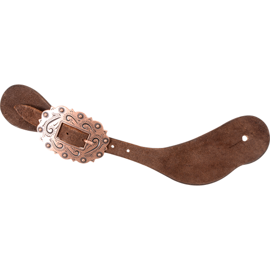 CLASSIC EQUINE TACK TACK Default CHOCOLATE ROUGHOUT COPPER BUCKLE SPUR STRAPS