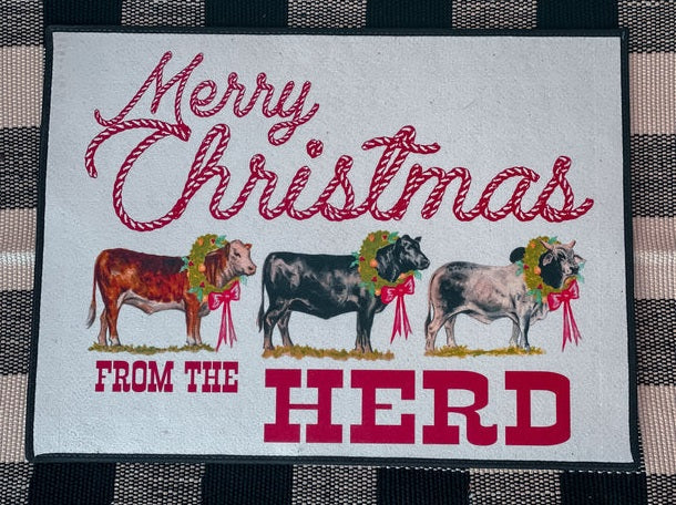 THE WHOLE HERD ACCESSORIES CHRISTMAS_HERD CHRISTMAS DOORMAT